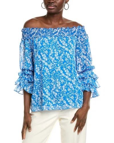 Cece Blouse In Blue