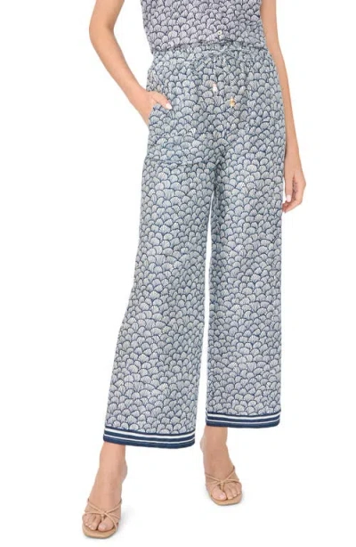 Cece Border Print Pants In Gray