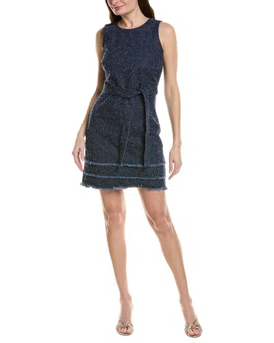 Cece Boucle Denim Dress In Blue
