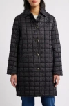 Cece Boucle Quilted Longline Jacket In Black