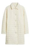 Cece Boucle Quilted Longline Jacket In Neutral