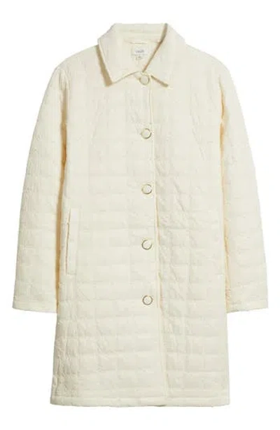 Cece Boucle Quilted Longline Jacket In Neutral