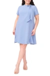 Cece Bow A-line Dress In Blue
