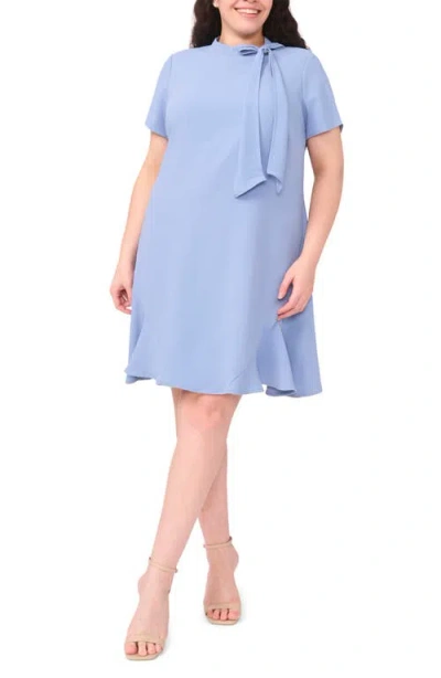 Cece Bow A-line Dress In Blue