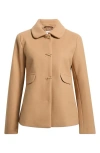 Cece Bow Button Swing Jacket In Brown