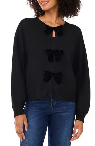 Cece Bow Cardigan In Black