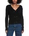 Cece Bow Front Cardigan In Black