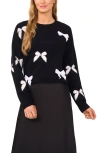 Cece Bow Crewneck Sweater In Black