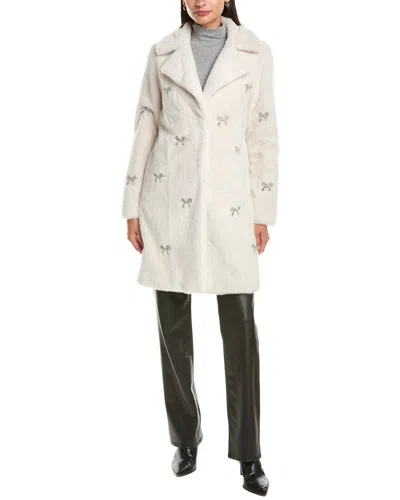 Cece Bow Detail Coat In White