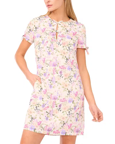 Cece Bow Detail Keyhole Mini Dress In White