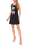 Cece Contrast Bow Front Mini Dress In Black