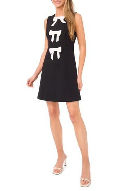 Cece Contrast Bow Front Mini Dress In Black