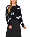 Cece Bow Crewneck Sweater In Black