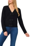 Cece Bow Front Cardigan In Rich Black