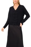 Cece Bow Front Sweter In Black