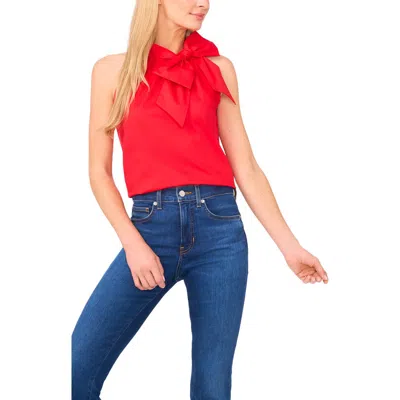 Cece Bow Halter Top In Red