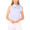 Cece Bow Halter Top In Blue