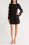 Cece Bow Long Sleeve Sheath Dress In Black