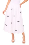 Cece Bow Print Midi Skirt
