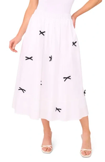 Cece Bow Print Midi Skirt
