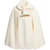 Cece Bow Scarf Collar Cape In White