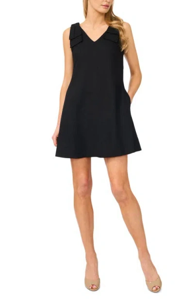 Cece Bow Shoulder Shift Minidress In Black