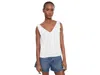 Cece Bow Strap Linen-blend Tank In White