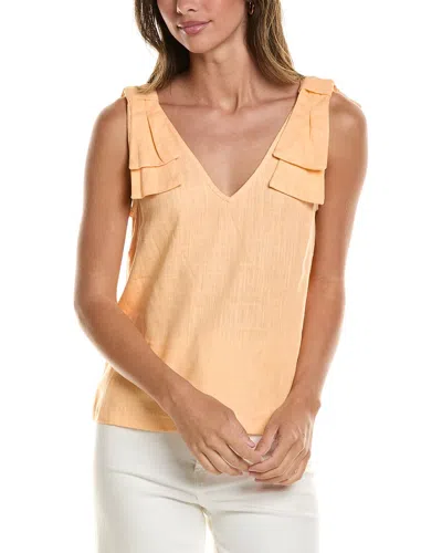 Cece Bow Strap Linen-blend Tank In Neutral