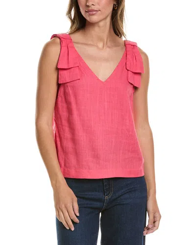 Cece Bow Strap Linen-blend Tank In Pink