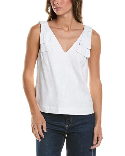 CECE CECE BOW STRAP LINEN-BLEND TANK
