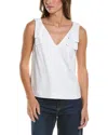 Cece Bow Strap Linen-blend Tank In White