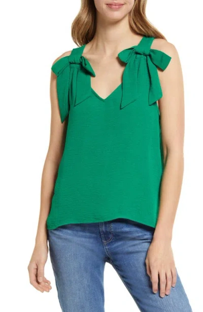 Cece Bow Tie Tank In Green