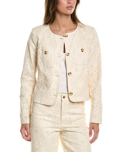 Cece Broderie Jacket In Neutral