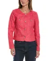 Cece Broderie Jacket In Red