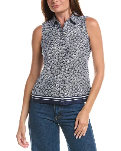 CECE BUTTON DOWN COLLARED TOP