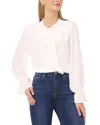 Cece Button Down Ruffle Top In White