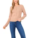 Cece Button Front Sweater In Brown