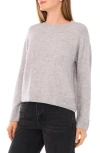 Cece Button Trim Sweater In Gray