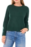 Cece Button Trim Sweater In Green