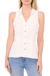 Cece Women's Sleeveless Button Down Collared Blouse In New Ivory