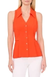 Cece Button-up Tank Top In Tigerlily