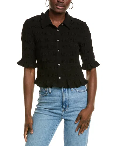 Cece Button-up Top In Black