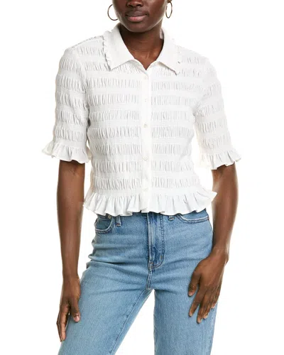 Cece Button-up Top In White