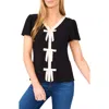 Cece By Cynthia Steffe Cascading Ruffle Knit Top In Black
