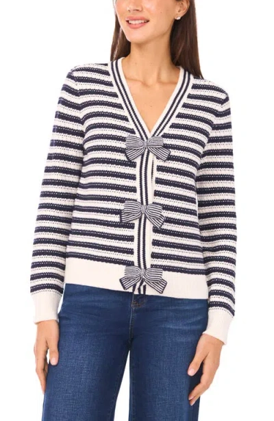 Cece By Cynthia Steffe 'dotted Delights' Woven Front Sweater In Multi