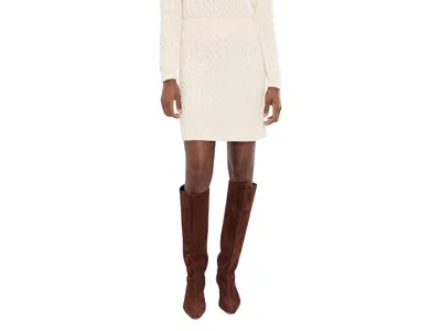 Cece Cable Knit Mini Skirt In Neutral