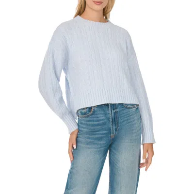 Cece Cable Knit Raglan Sleeve Sweater In Blue