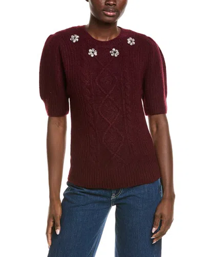 Cece Cable Knit Sweater In Purple