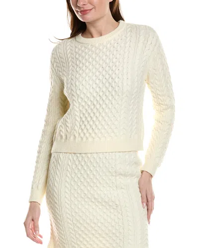 Cece Cable Knit Sweater In White