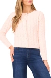 Cece Cable Stitch Cardigan In Pink